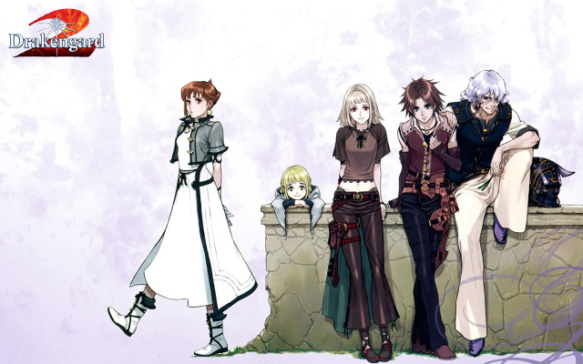 Anime characters wall purple background free wallpaper - medium preview image
