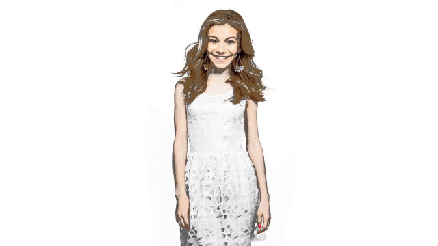 Woman white dress smile long free wallpaper - medium preview image