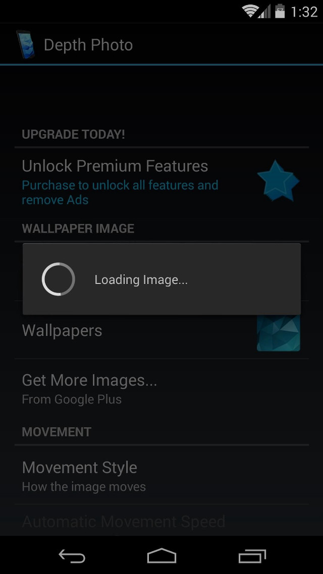 App settings screen phone interface free wallpaper - medium preview image
