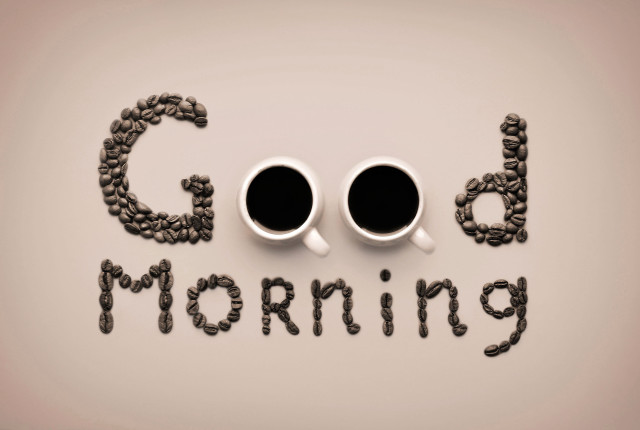 Coffee cups table good morning free wallpaper - medium preview image