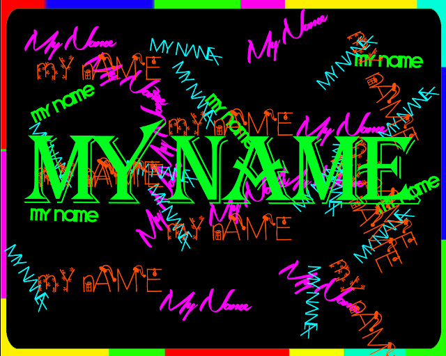 Black background colorful writing name free wallpaper - medium preview image
