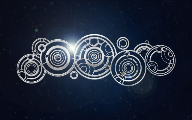 Blue background white swirl star free wallpaper - medium preview image
