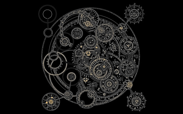 Black white clock gears background #3 free wallpaper - medium preview image