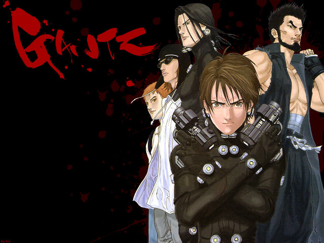 Anime characters guns blood splatter free wallpaper - medium preview image