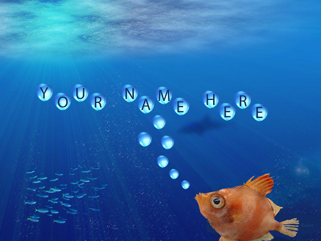 Fish bubbles water yourname netart free wallpaper - medium preview image