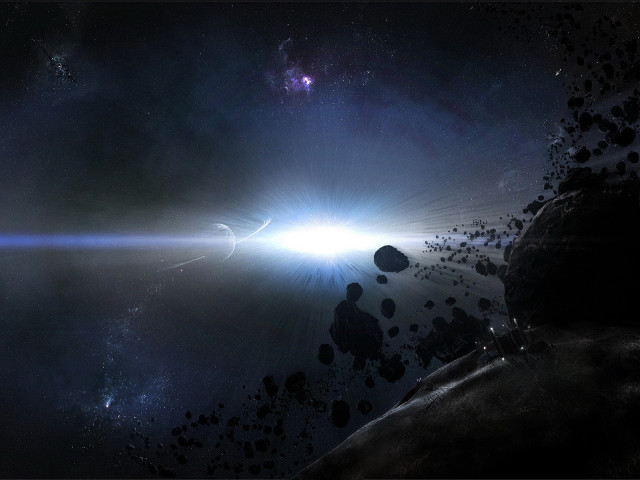 Space station bright light distant free wallpaper - medium preview image