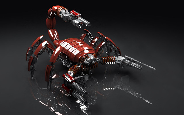 Red robot gun black background #5 free wallpaper - medium preview image