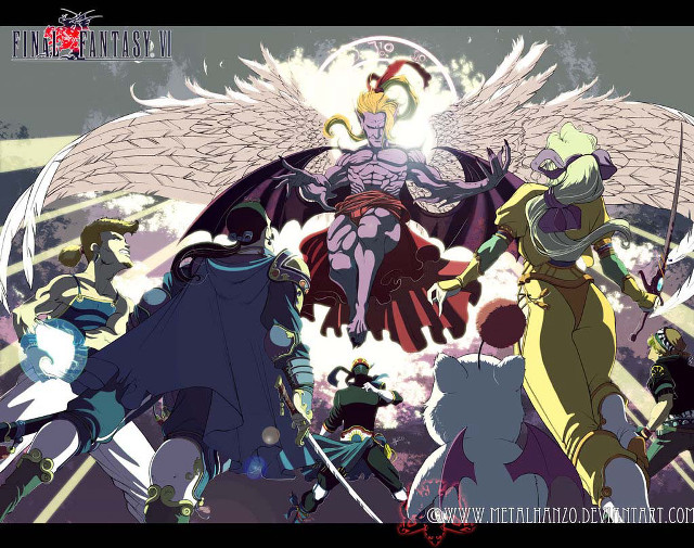 Anime characters wings swords group free wallpaper - medium preview image