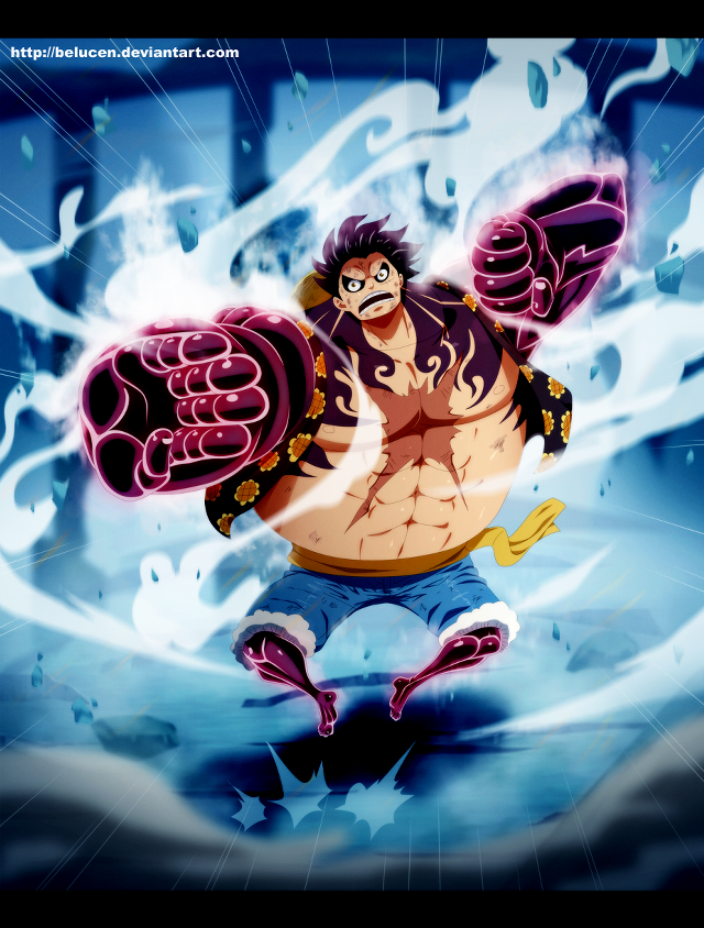 Luffy big fist blue star free wallpaper - medium preview image
