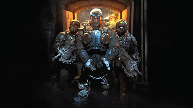 Men armor doorway guns helmet free wallpaper - medium preview image