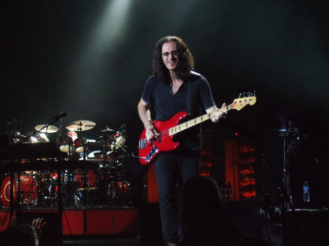 Man stage red guitar microphone free wallpaper - medium preview image