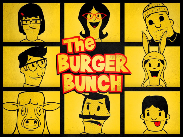 Burger bunch cartoon people red free wallpaper - medium preview image