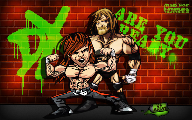 Wrestler woman brick wall graffiti free wallpaper - medium preview image