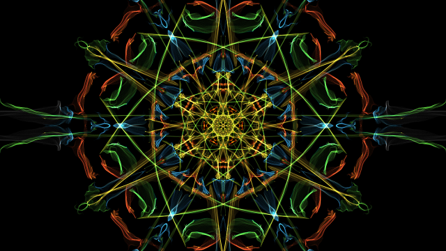 Colorful abstract flower psychedelic hologram free wallpaper - medium preview image