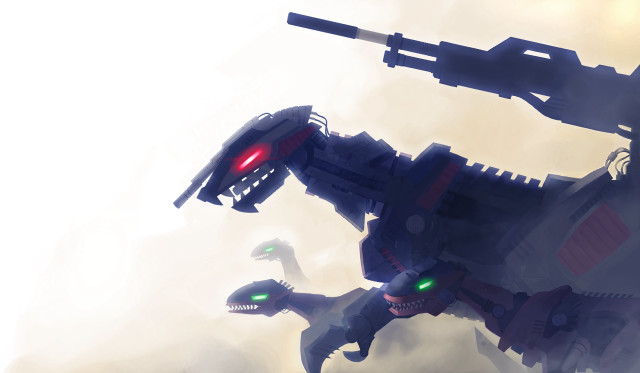 Futuristic robot red light gun free wallpaper - medium preview image