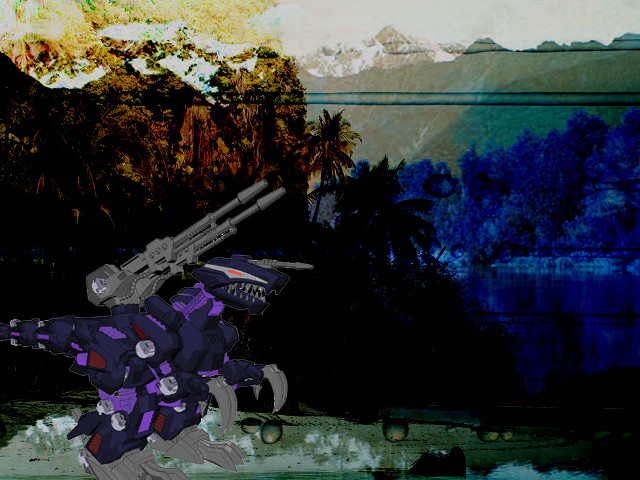Robot gun mountain trees snow free wallpaper - medium preview image