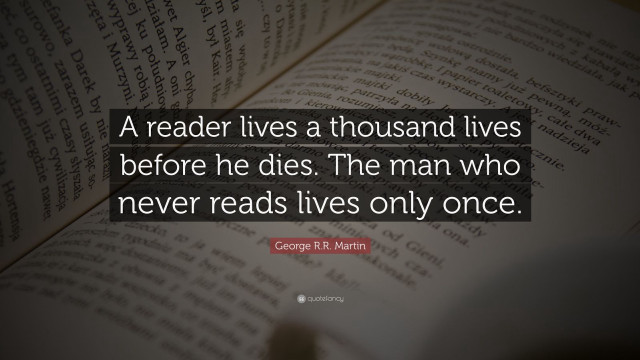 Reader lives thousand lives quote free wallpaper - medium preview image