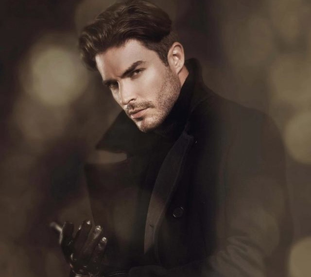 Man black suit gloves holding free wallpaper - medium preview image