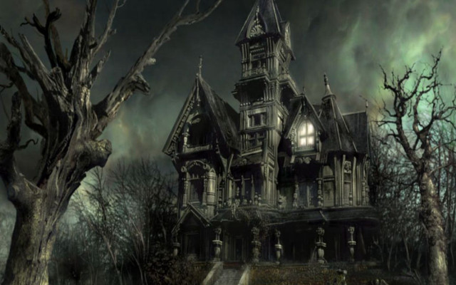Creepy house creepy tree creepy free wallpaper - medium preview image