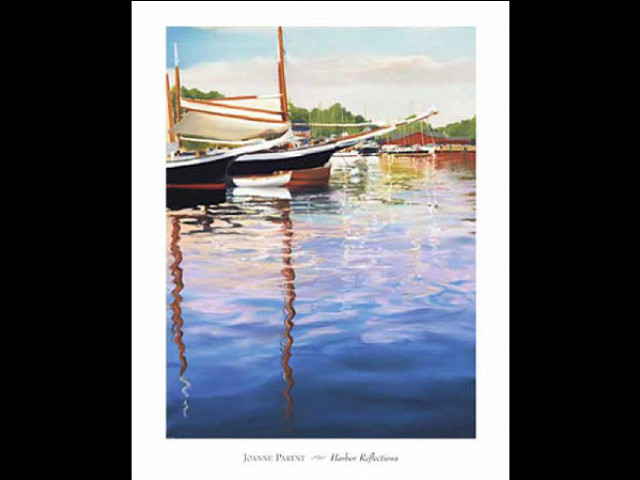 Boats water sky painting white free wallpaper - medium preview image