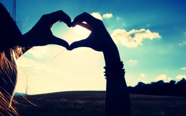 Woman heart hands sunlight love #2 free wallpaper - medium preview image