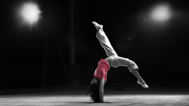 Handstand brick floor dark room #2 free wallpaper - medium preview image