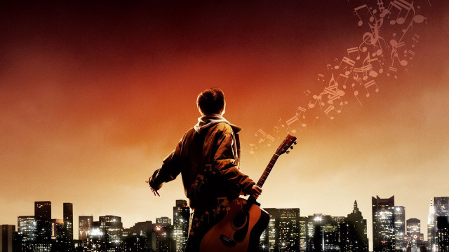 Man city skyline musical notes free wallpaper - medium preview image