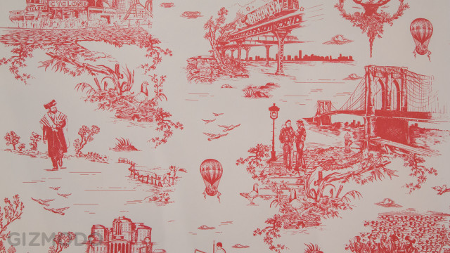Red white wallpaper man bridge free wallpaper - medium preview image