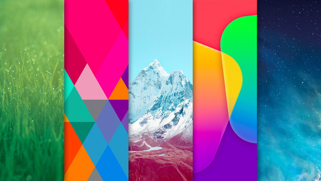 Colorful mountains grass blue sky free wallpaper - medium preview image
