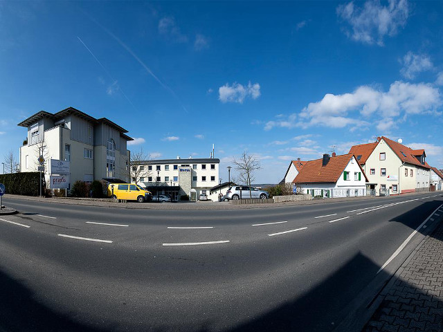 Street yellow car building blue free wallpaper - medium preview image