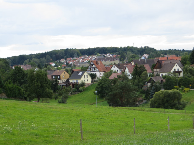 Green field houses hill fence free wallpaper - medium preview image