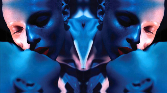 Woman blue makeup blue bird free wallpaper - medium preview image