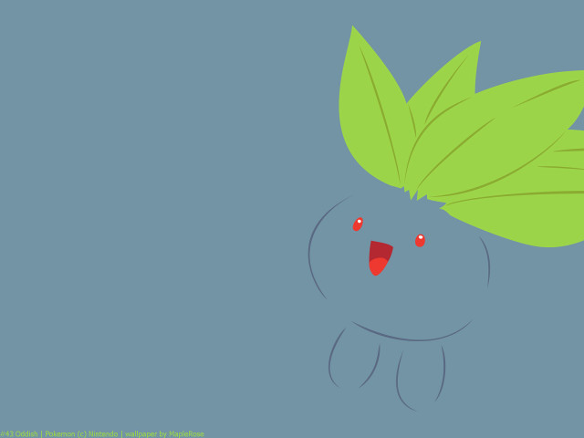 Cartoon character green leaf head free wallpaper - medium preview image
