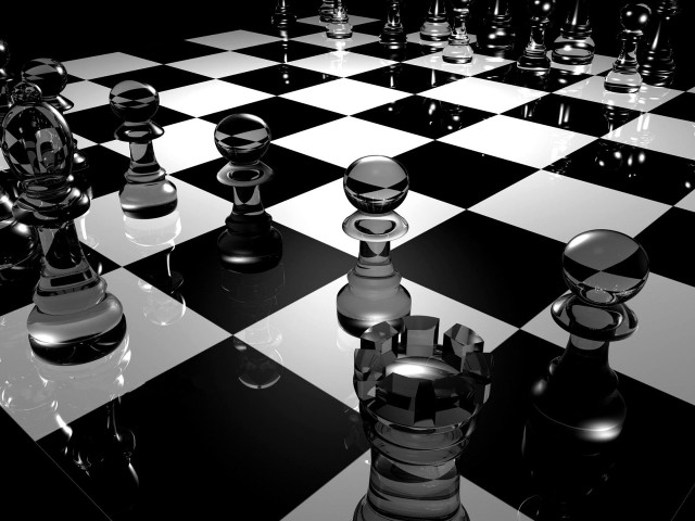 Black white chess board pieces #3 free wallpaper - medium preview image