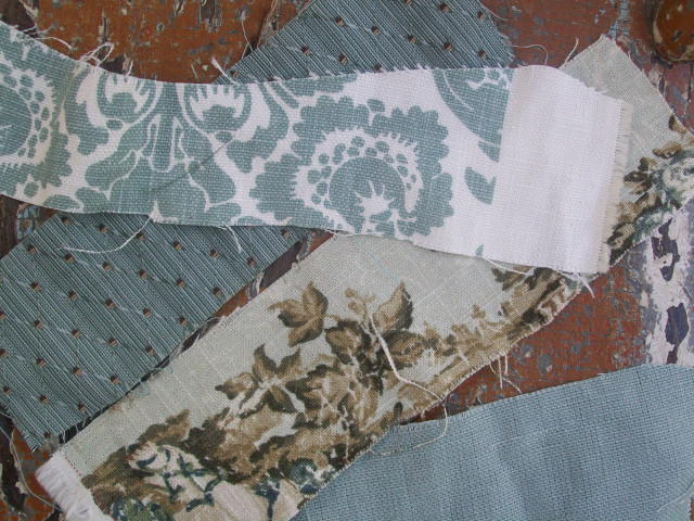 Fabric pieces floor scissors pair free wallpaper - medium preview image