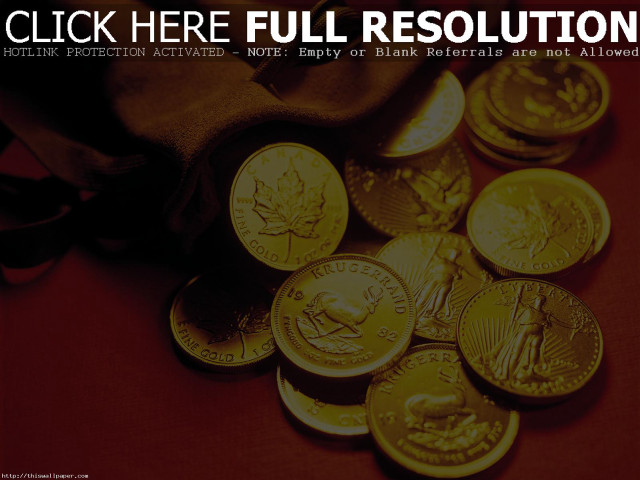 Gold coins red table black free wallpaper - medium preview image