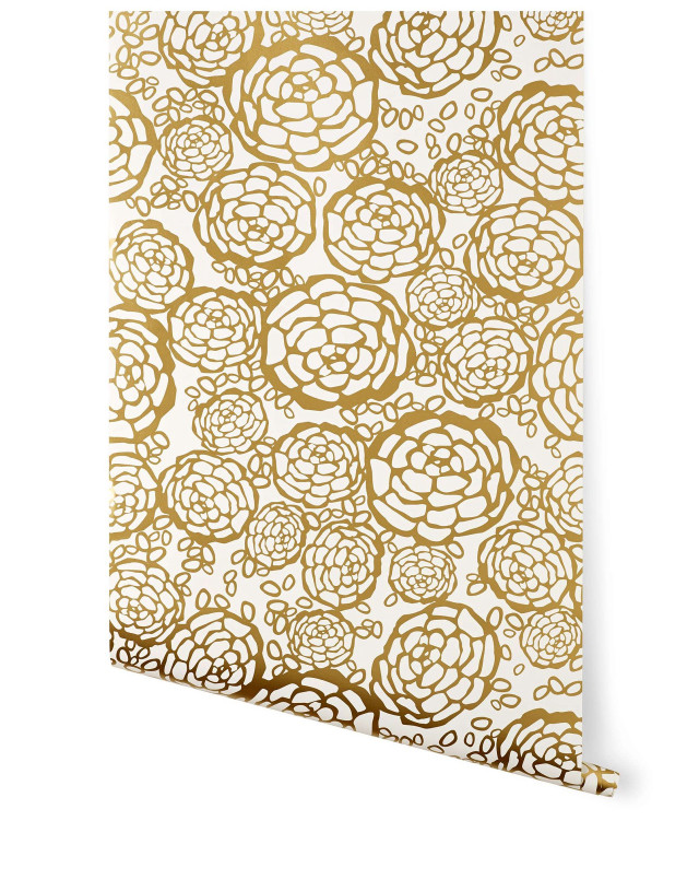 White gold wallpaper flower pattern free wallpaper - medium preview image