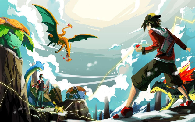 Man running snow hillside dragon free wallpaper - medium preview image