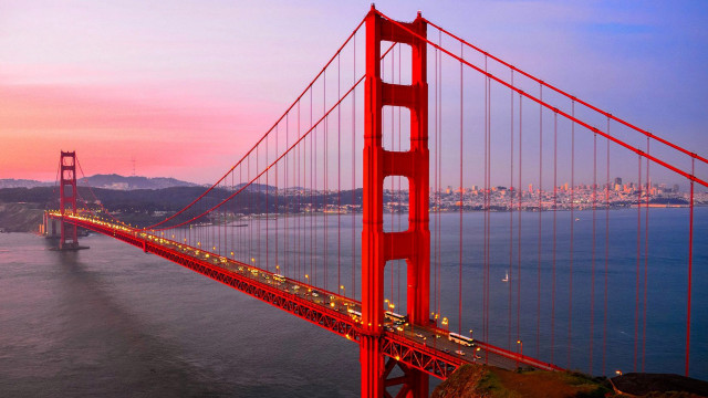 Golden gate bridge sunset bay free wallpaper - medium preview image