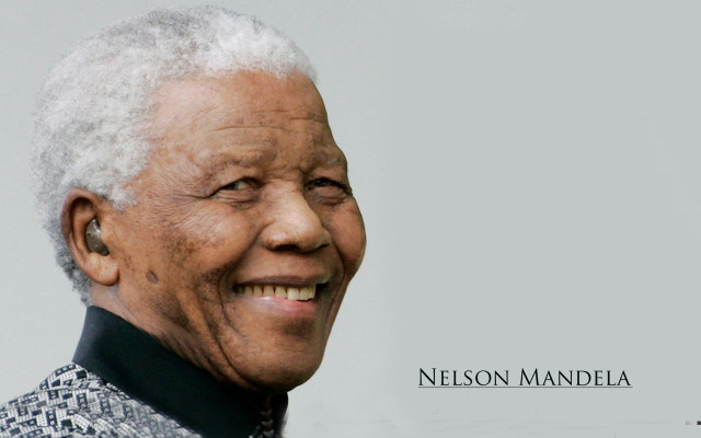 Nelson mandela smiling black white #2 free wallpaper - medium preview image