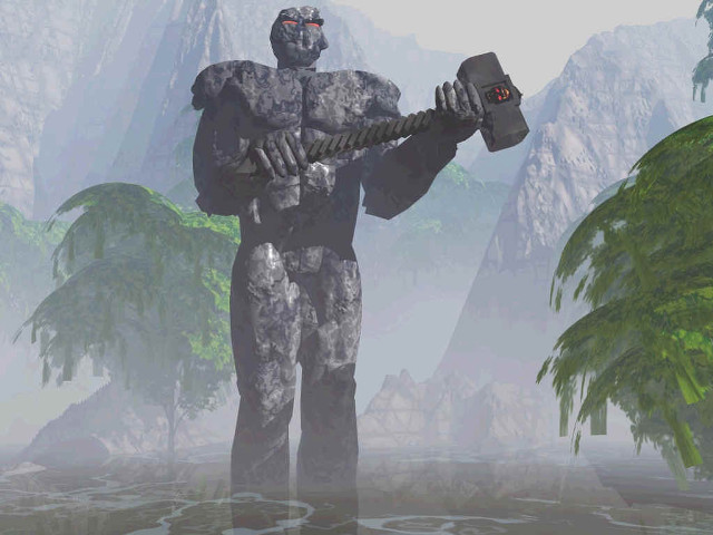 Man holding hammer rock forest free wallpaper - medium preview image