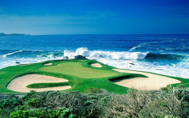 Golf beach waves blue sky #2 free wallpaper - medium preview image
