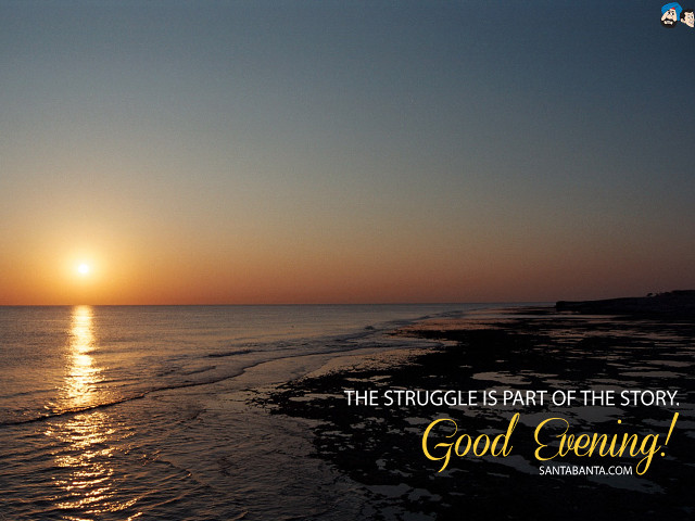 Sunset ocean quote struggle story free wallpaper - medium preview image