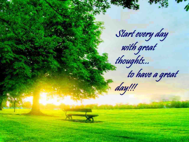 Bench park great day quote free wallpaper for desktop - medium preview image