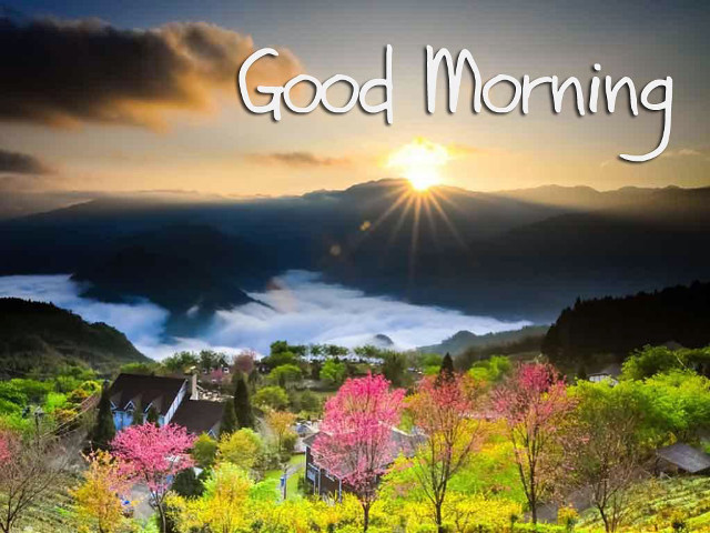 Sunset good morning mountain house free wallpaper - medium preview image