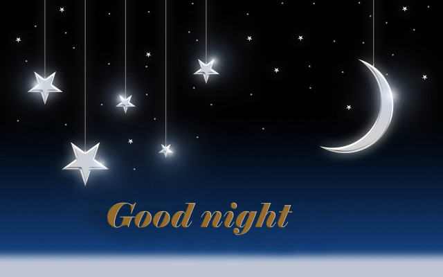 Night scene stars crescent strings #2 free wallpaper - medium preview image