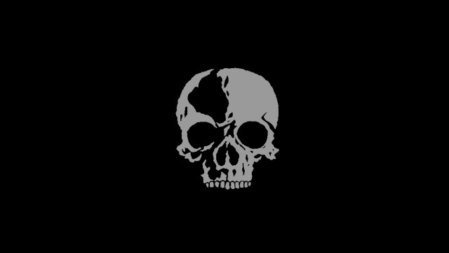 Black white skull outline background free wallpaper - medium preview image
