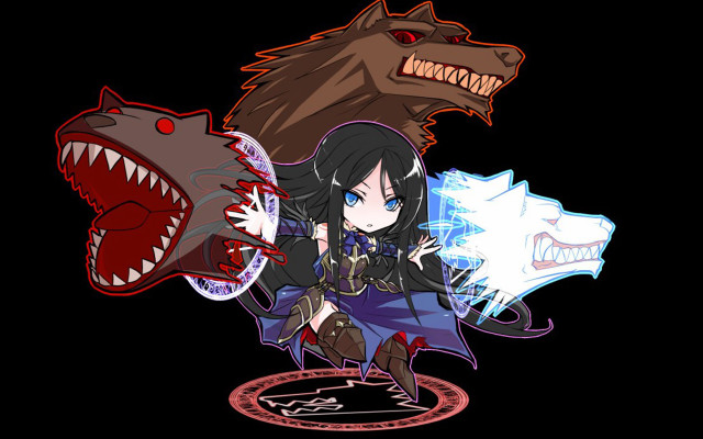 Girl sword shark sword wolf free wallpaper - medium preview image
