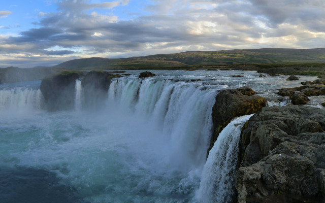 Waterfall large water mountain background free wallpaper - medium preview image