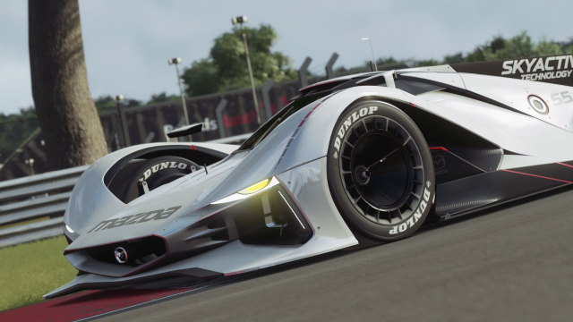 Futuristic race car track trees free wallpaper - medium preview image